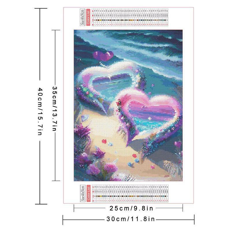 Azqsd Diamantmalerei 5D Meerlandschaft mit Muscheln und Seesternen als DIY Stickerei in Mehrfarbig, B/H: 40 x 30 cm - Bild 2