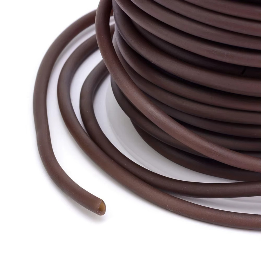Hohlrohr PVC-Gummikordel umwickelt in Braun mit 3 mm Durchmesser und 1,5 mm Lochweite, 25 m pro Rolle - Bild 3