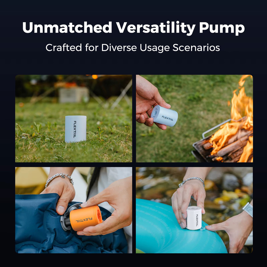 Flextail Tiny Pump 2 / 2X Elektrische Luftpumpe in Orange, tragbare Campingpumpe für Luftbetten, Schlafunterlagen und Poolschwimmer mit 4kPa Druck - Bild 5