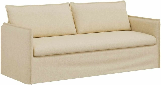 vidaXL Sofa in Creme und Beige aus Stoff mit Metallrahmen B: 196 cm, T: 82 cm, H: 85 cm - Bild 1
