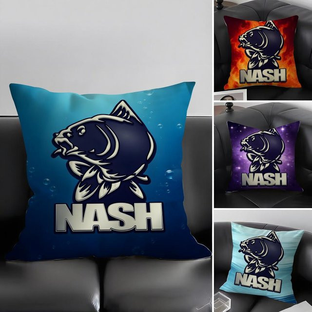 N-Nash Fishing Brand Kissenbezug aus ultraweichem Stoff mit verdecktem Reißverschluss, Schwarz und Blau, B/T/H: 30 x 30 x 30 cm - Bild 1