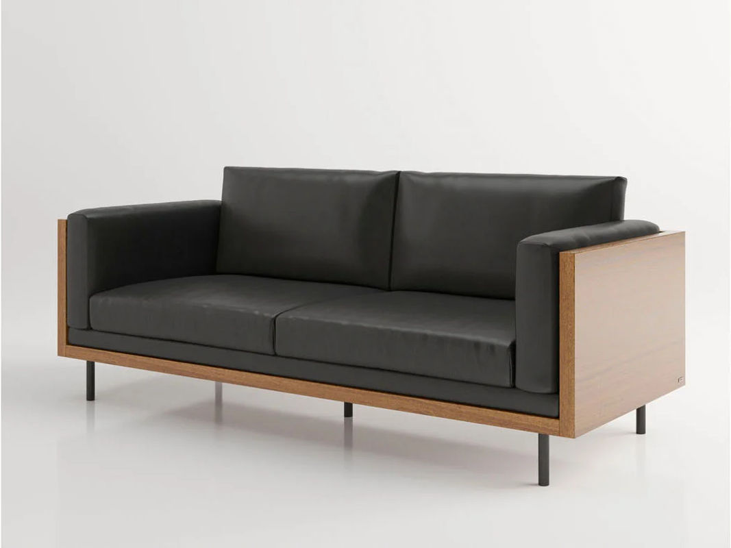 PLAYBOY Sofa Shelby 3-Sitzer in Schwarz mit Arm- und Rückenlehne und PU-Leder, B/T/H: 207 x 83 x 83 cm - Bild 3