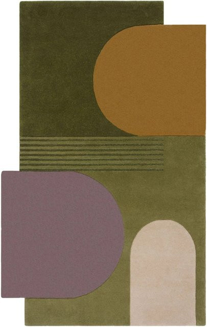 Flair Rugs Wollteppich Lozenge Modern Abstract Grün Multicolour B: 200 cm, T: 290 cm - Bild 1