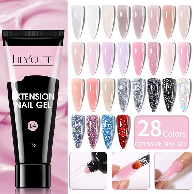 LILYCUTE Nagellack, rosa, Glitzer, Soak Off, Unisex - Bild 1