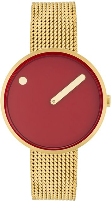 Picto Armbanduhr, Quarz, Edelstahl, Rot, 34 mm, Unisex - Bild 1