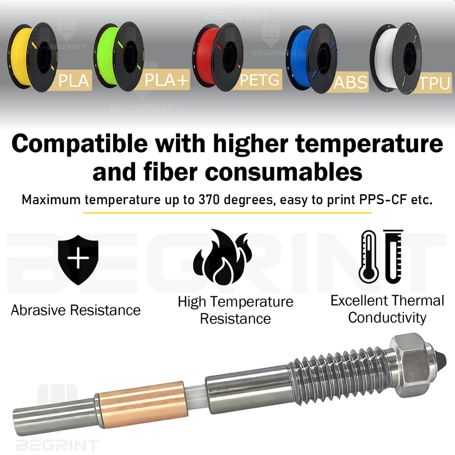 QIDI Q2 Q2 Combo Bimetall Hotend Düse mit integrierter Keramik-Isolierung in Silber für FDM Drucker bis 370 °C - Bild 4