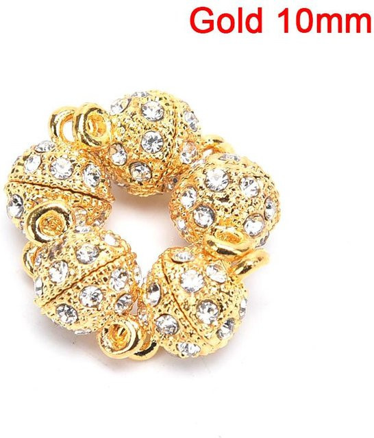 Magnetverschlüsse Haken, 10mm, gold, 5 Stück - Bild 1