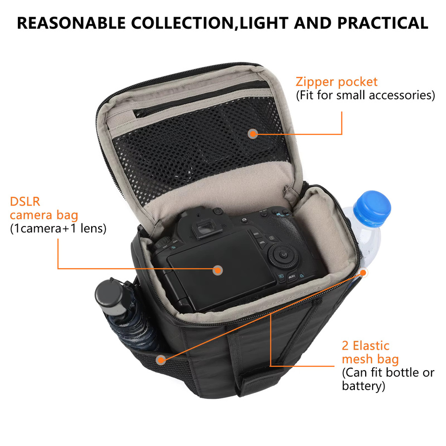 Besnfoto Wasserdichter Sling-Fotografie-Rucksack als leichte Kameratasche für Spiegellose und DSLR-Kameras - Bild 2