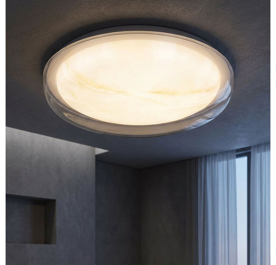 Globo Lighting LED Deckenleuchte in weißer Marmoroptik mit CCT Farbwechsel und fest verbautem Leuchtmittel - Bild 1