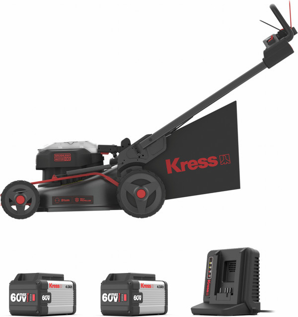 AkkuRasenmäher KG760 60 V Mähgerät Komplettset mit 51 cm Schnittbreite inklusive 2 Akkus und 1 Doppelladegerät - Bild 1