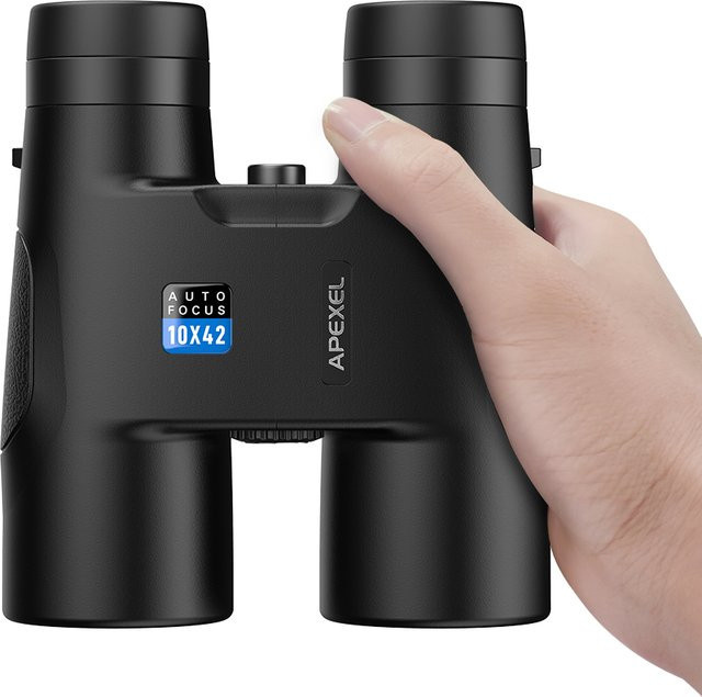 APEXEL 10x42 Fernglas mit festem Fokus und Dachprisma in Schwarz - Bild 1