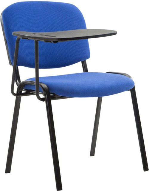 TPFLiving Besucherstuhl Keen mit Klapptisch, Stoffbezug in Blau, Gestell in Schwarz - Bild 1