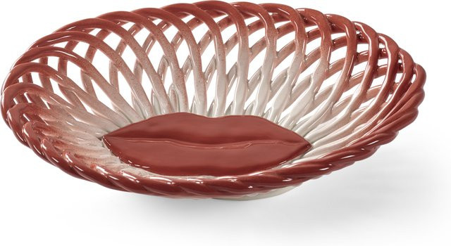 Serax Salvador Basket aus Steinzeug in Weiß und Rot-Weiß für den Tisch - Bild 1