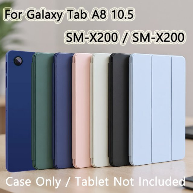 Magnetische Leder Flip Hülle für Samsung Galaxy Tab A8 10.5 2021 SM-X200 SM-X205 mit weicher Silikon-Rückschale in Lila - Bild 1