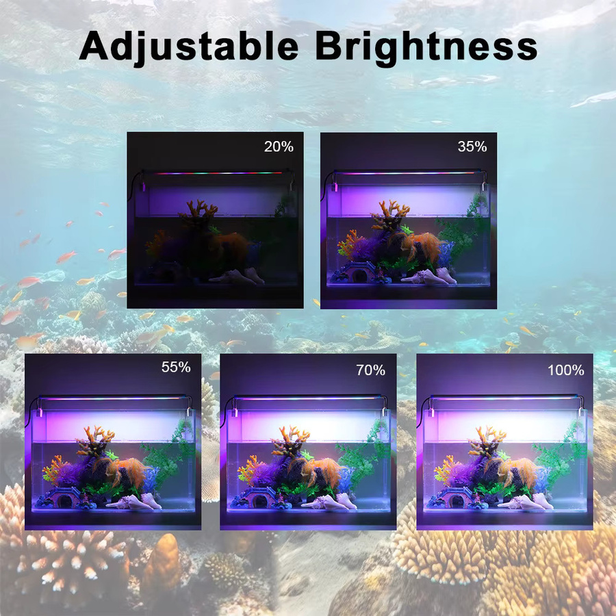SEVEN MASTER USB LED-Aquariumleuchte in Weiß mit Timer und Dimmer, erweiterbare Clip-On-Wasserpflanzenleuchte für Fischbecken, Breite: 18 bis 71 cm - Bild 3