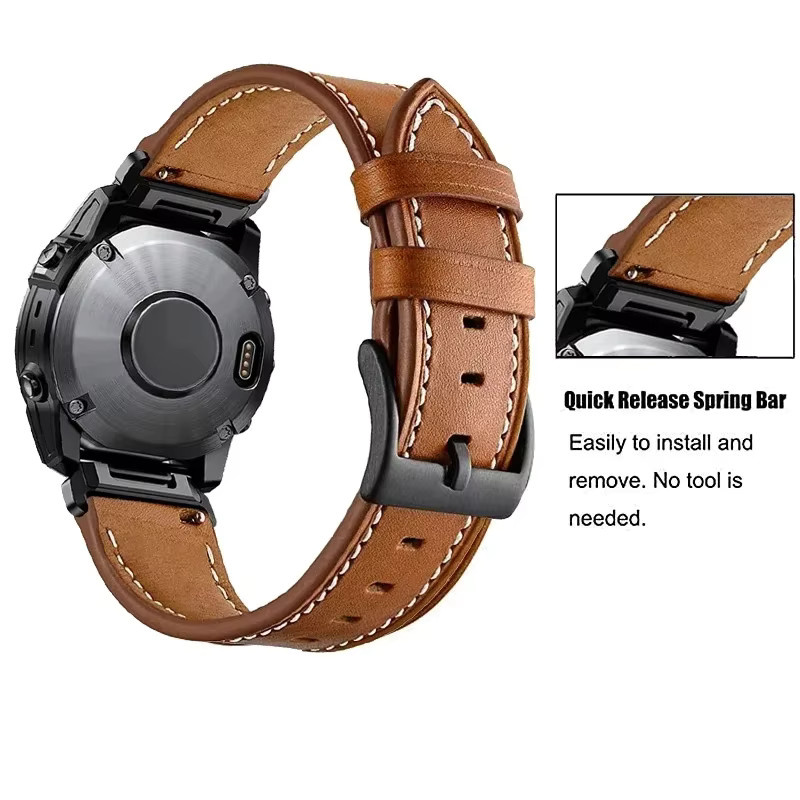 QCTOG Smart Watch Armband Leder, 22mm 26mm, Unisex - Bild 2