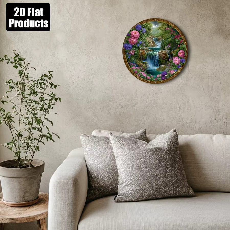 HELLOYOUNG Rundes Metallschild mit floralem Design in Weiß und Multicolour, Durchmesser: 20,32 cm - Bild 4