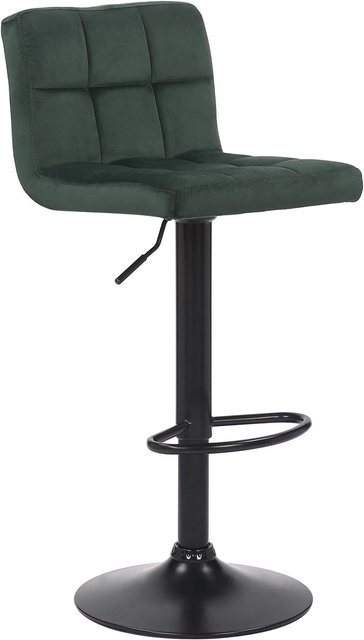 CLP Barhocker Feni modern in Grün mit Samtbezug und schwarzem Metallgestell - Bild 1