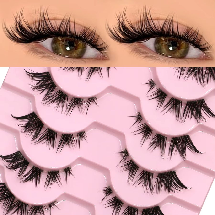 VELTRINAY Künstliche Wimpern, C-Curl, mit klarem Band, Unisex - Bild 3