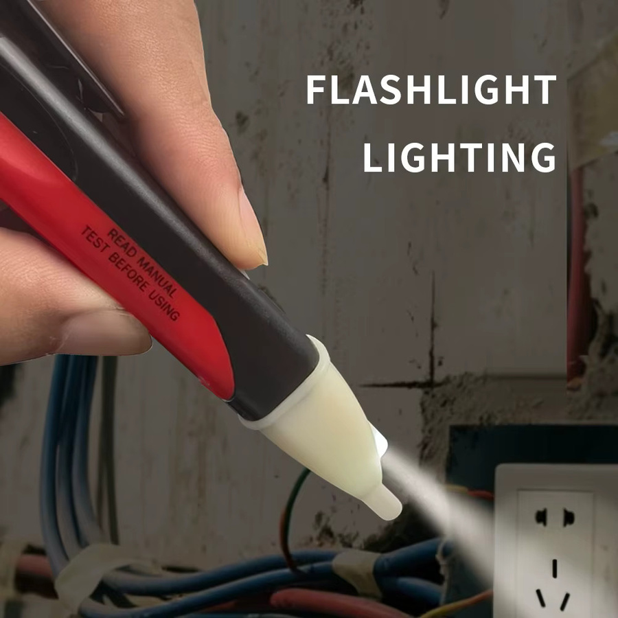 Elektrischer Spannungsprüfer AC 90-1000V berührungsloser Steckdosenspannungsdetektor und Sensor-Tester als Lichtprüfstift - Bild 3