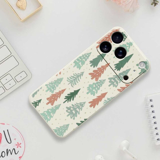 Silikon-Handyhülle mit Weihnachtsbaum-Waldmotiv für Apple iPhone 17 Pro Max, 16, 15, 14, 13, 12, 11 und weitere Modelle, Multicolor - Bild 1