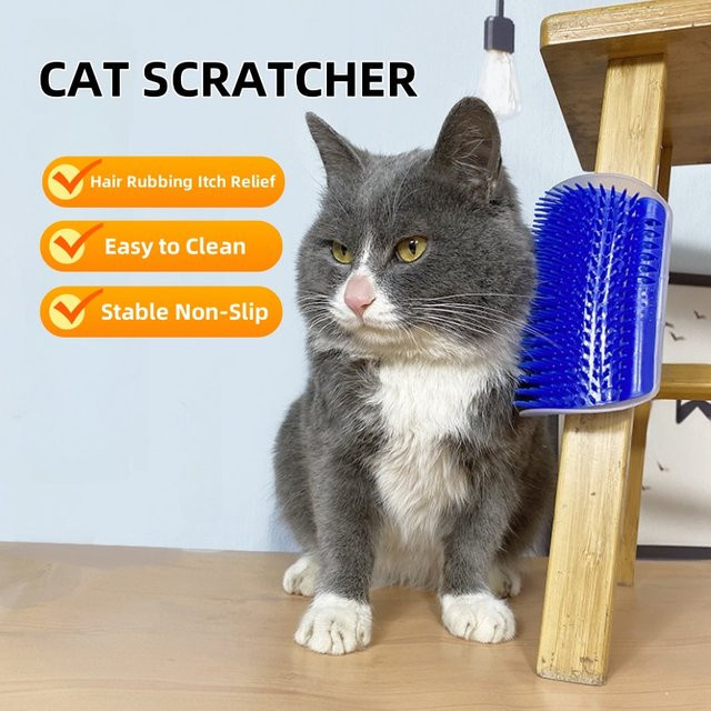 DUTRIEUX Eckbürste zur Haarentfernung und Massage für Katzen in Blau - Bild 1
