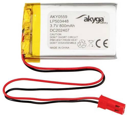 Akyga LP503448 LiPo Spezial-Akku 3,7V mit 800 mAh in Silber - Bild 1