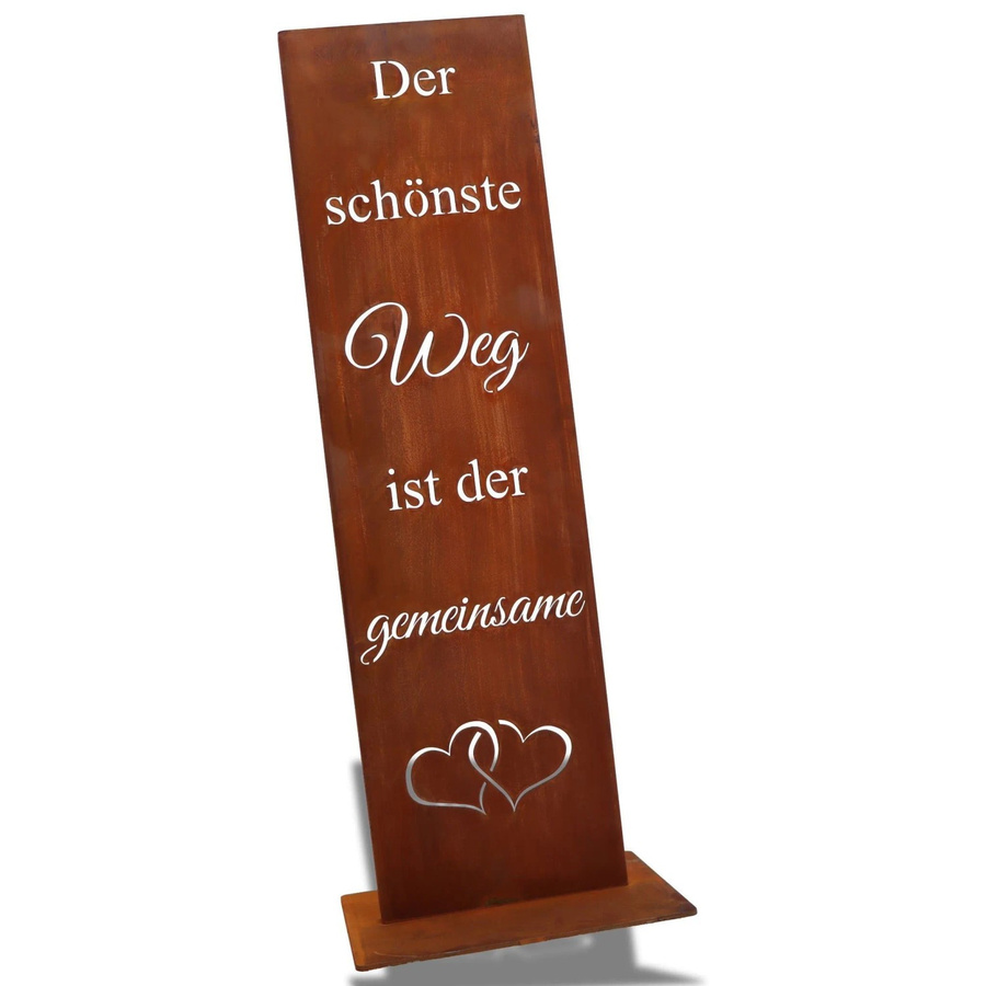 Rostikal Hochzeitsschild Der Schönste Weg Ist Der Gemeinsame aus Cortenstahl in Braun, B/H: 200 x 150 cm - Bild 2