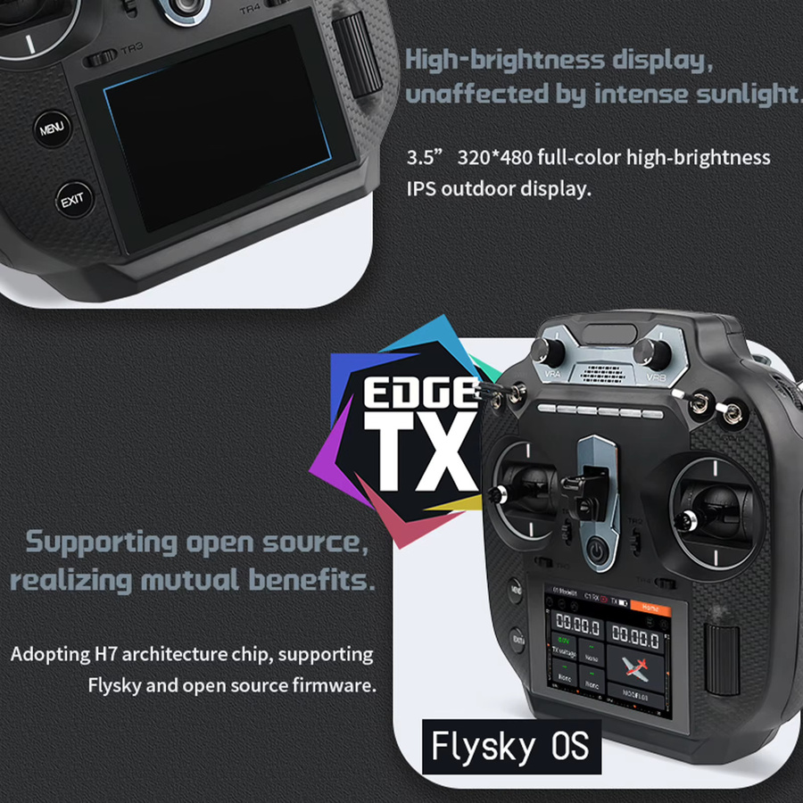 FLYSKY Fernbedienung, 2,4GHz 16-Kanal, mit Empfänger-Set, Schwarz - Bild 3