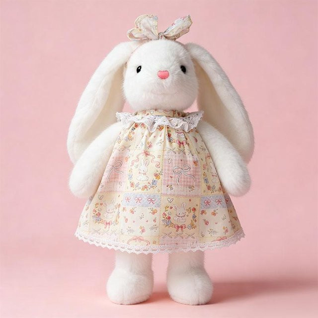 Binchi Fitness Dreifarbiger Rock Hase Plüschtier, 25cm, ab 14 Jahren - Bild 1