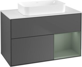 V&B Waschtischunterschrank Finion Wandbeleuchtung in Anthrazit lackiert, Breite: 100 cm, Tiefe: 60,3 cm - Bild 1
