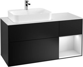 V&B Waschtischunterschrank Finion mit Wandbeleuchtung, Blau lackiert, Breite: 120 cm - Bild 1
