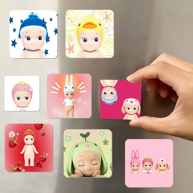 E-Elemental Kawaii Kühlschrankmagnet quadratische Aufkleber Mehrfarbig - Bild 1