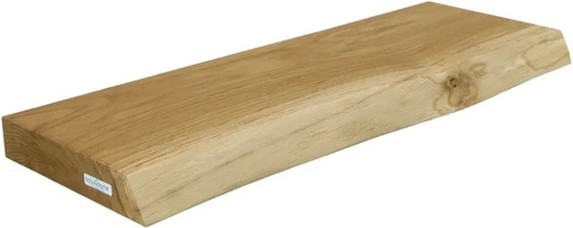 DELUKE Wandregal KYLO aus Massivholz Eiche mit Baumkante, Schwebendes Regal in Eiche Braun, B/T/H: 60 x 22 x 4 cm - Bild 1