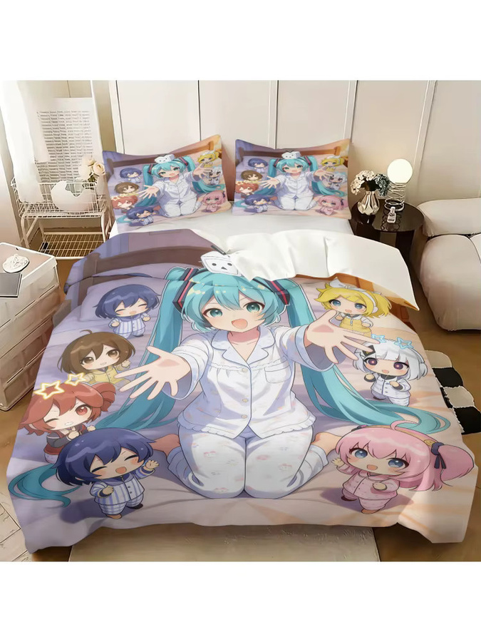 2/3-teiliges Hatsune Miku Bettwäsche-Set VOCALOID Anime Motiv in Multicolour - Bild 4