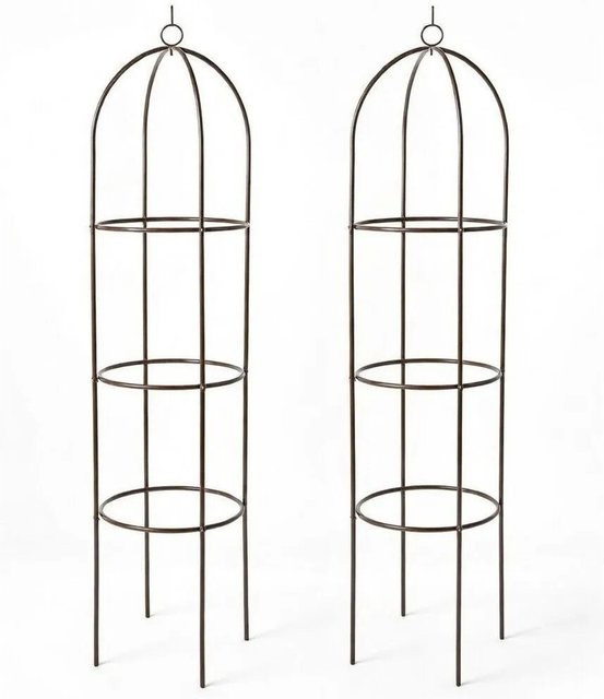 TTL GARDEN Obelisk Rankhilfe XL 2er Set aus Metall in Braun, Höhe: 195 cm, Breite: 40 cm, Tiefe: 40 cm - Bild 1