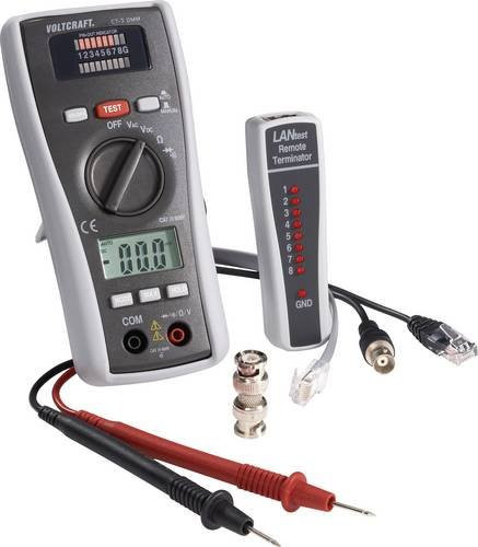 Voltcraft Kabeltester CT-3 DMM Multimeter in Grau, geeignet für BNC, RJ11 und RJ45 - Bild 1