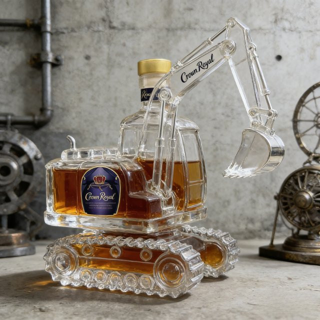 YING YING Bagger-Whisky-Dekanter aus Glas in Transparent, Einzigartiges Barzubehör für Sammler und Whisky-Liebhaber - Bild 1