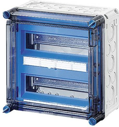 Hensel Mi 1226 Kleinverteiler Aufputz in Blau und Transparent mit 24 Teilungen und 2 Reihen - Bild 1