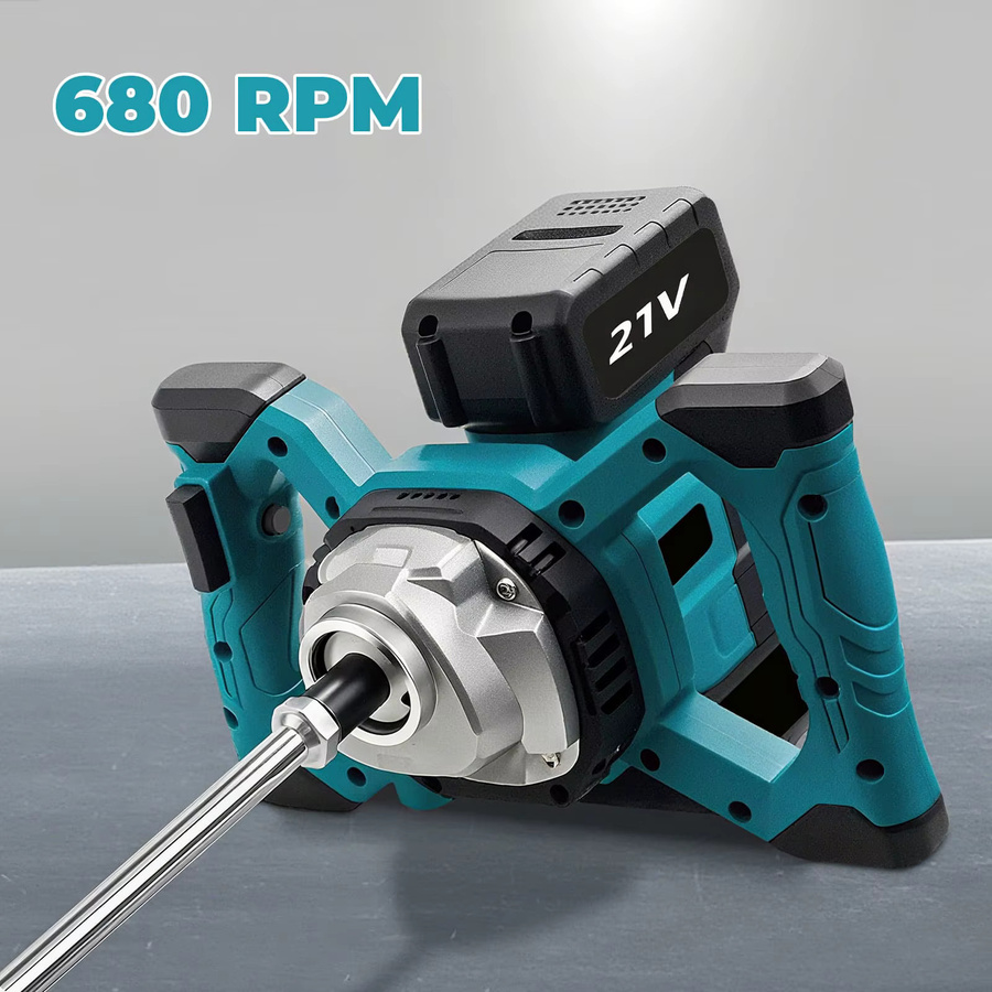 Betuyoo Bürstenloser Akku-Betonmischer mit 6 Geschwindigkeiten und 130NM Drehmoment, M14 Schaft, Rot, Kompatibel mit Makita 18V Akku - Bild 5
