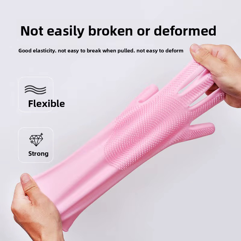 RBXC Silikon-Geschirrspülhandschuhe aus Gummi in Grün oder Pink - Bild 2