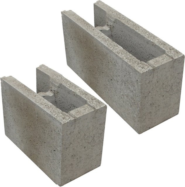 EHL Schalungs Mauerstein Randstein Grau aus Beton, 2-teiliges Set, Breite: 24 cm, Höhe: 25 cm, Tiefe: 25 cm - Bild 1
