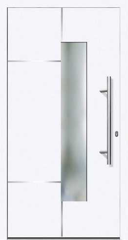 KNOCK Flügelüberdeckende Kunststoff-Haustür PARIS mit Glaseinsatz, weiß, Höhe: 200 cm, Breite: 100 cm - Bild 1