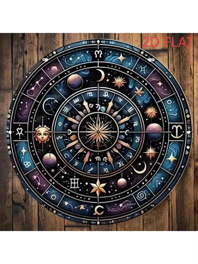 HELLOYOUNG Astrologie Wandkunst aus Metall mit keltischem Knoten, Runde Sternzeichen Wanddekoration in Multicolour, Durchmesser: 20 cm - Bild 4
