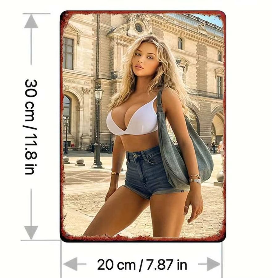 Handgefertigtes Vintage-Eisengemälde von CIFBUY als Wandkunst aus Metall für Retro-Dekoration im Innen- und Außenbereich - Bild 2