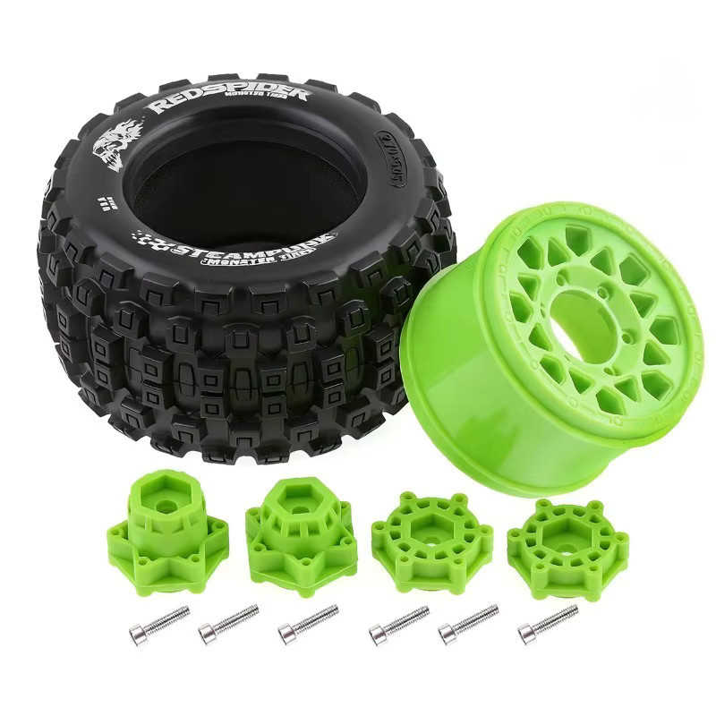 TIMEA Monster Stunt Truck Reifen, 4-teiliges Set, Rot, Schwarz - Bild 3