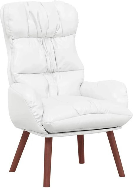vidaXL Relaxsessel Weiß aus Kunstleder mit Schaumstoff und Armlehnen, B/T/H: 69 x 74 x 93 cm - Bild 1
