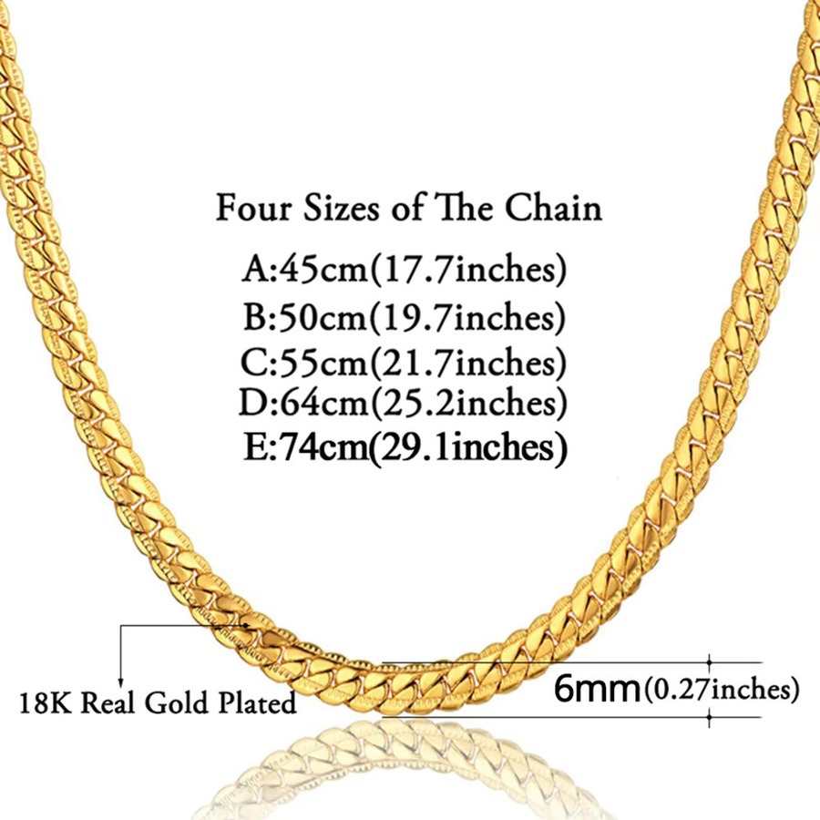 MAGIC ZONE Halskette, Schlange Kette, Edelstahl, Gold, 6mm, Unisex, Vintage - Bild 2