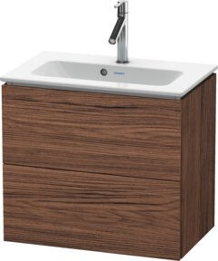 Duravit Waschtischunterschrank Compact L-Cube, wandhängend, Nussbaum dunkel, 2 Schubladen, B: 62 cm, T: 39,1 cm, H: 55 cm - Bild 1