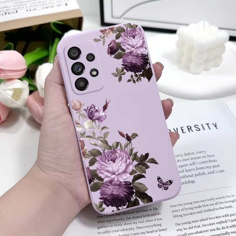 Handyhülle mit Pfingstrosen-Blüten Design für Samsung Galaxy A73 A53 A33 A23 A13 A03 A72 A52 A52S A32 A22 A12 A02 A02S A71 A51 A31 A21S 4G 5G in Grün - Bild 2